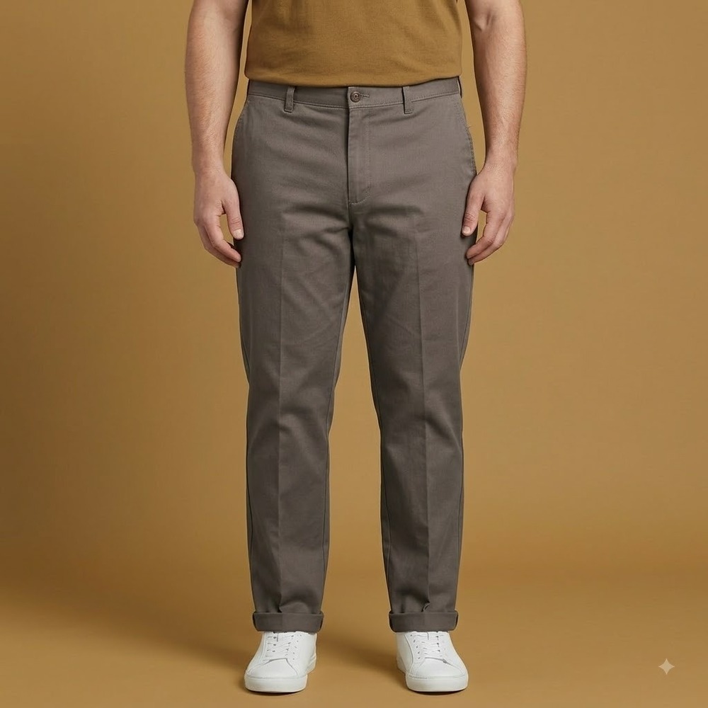 Dockers Straight Fit Pants Men's 36x30 Taupe Brown Flat Front Casual‎ Chinos